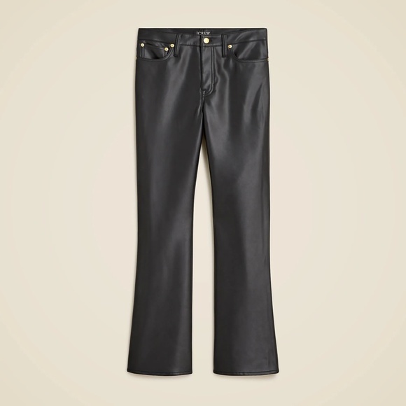 New JCREW Size 24 High-Rise Bootcut Pants in Faux Leather Black $158 CC485 - Picture 4 of 5